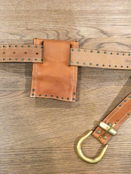 Vintage Buffalo Leather Belt Pouch SZ S